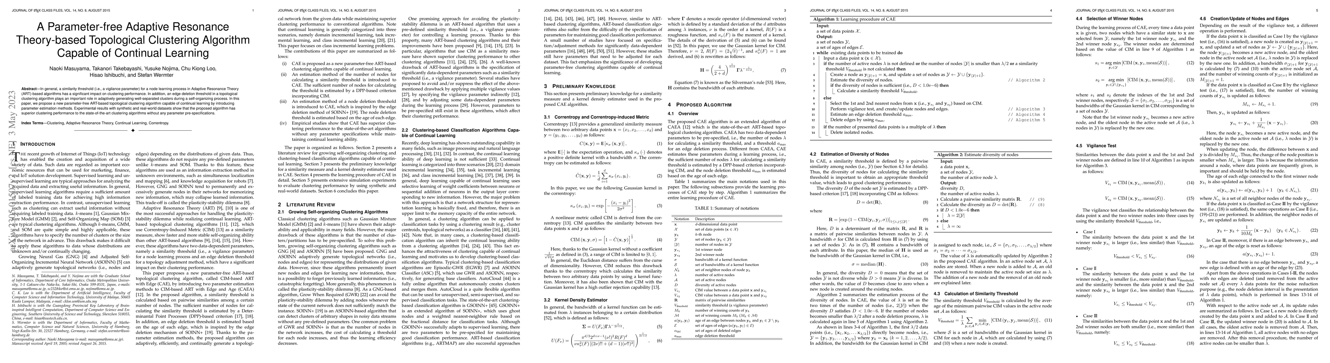 Thumbnail for A Parameter-free Adaptive Resonance Theory-based Topological Clustering
  Algorithm Capable of Continual Learning