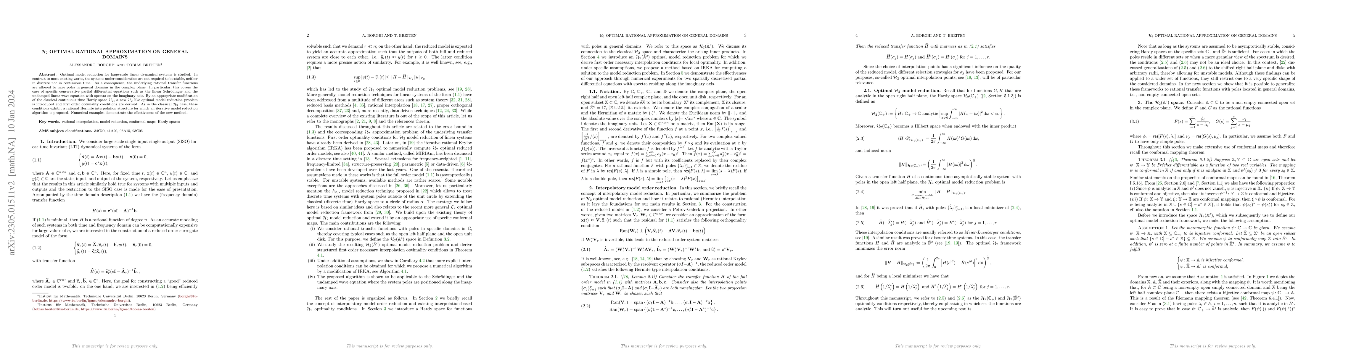 Thumbnail for H2 optimal rational approximation on general domains