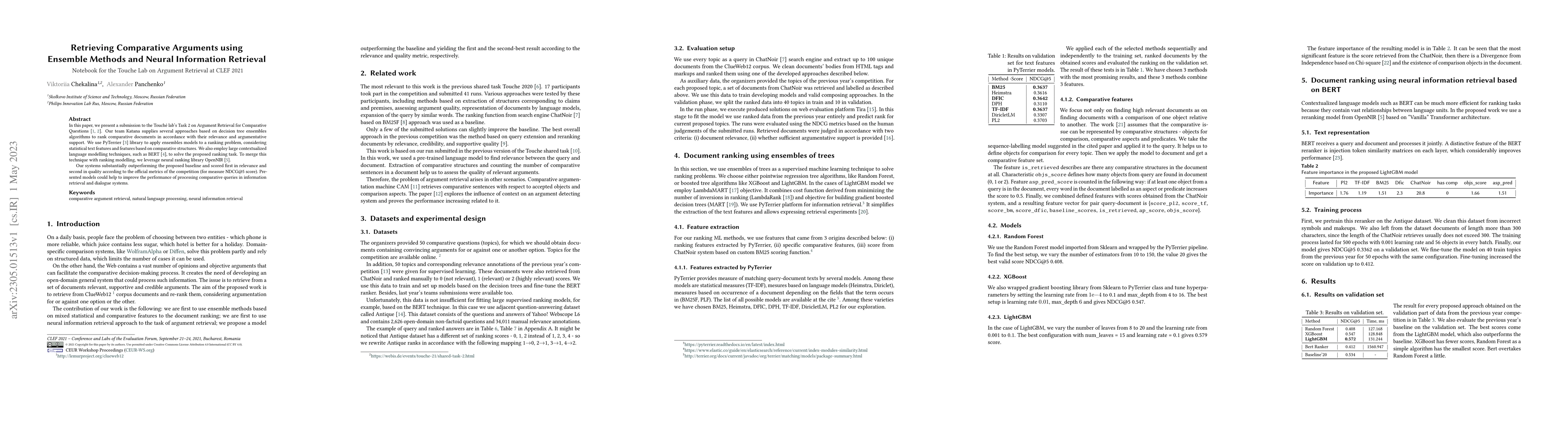Thumbnail for Retrieving Comparative Arguments using Ensemble Methods and Neural
  Information Retrieval