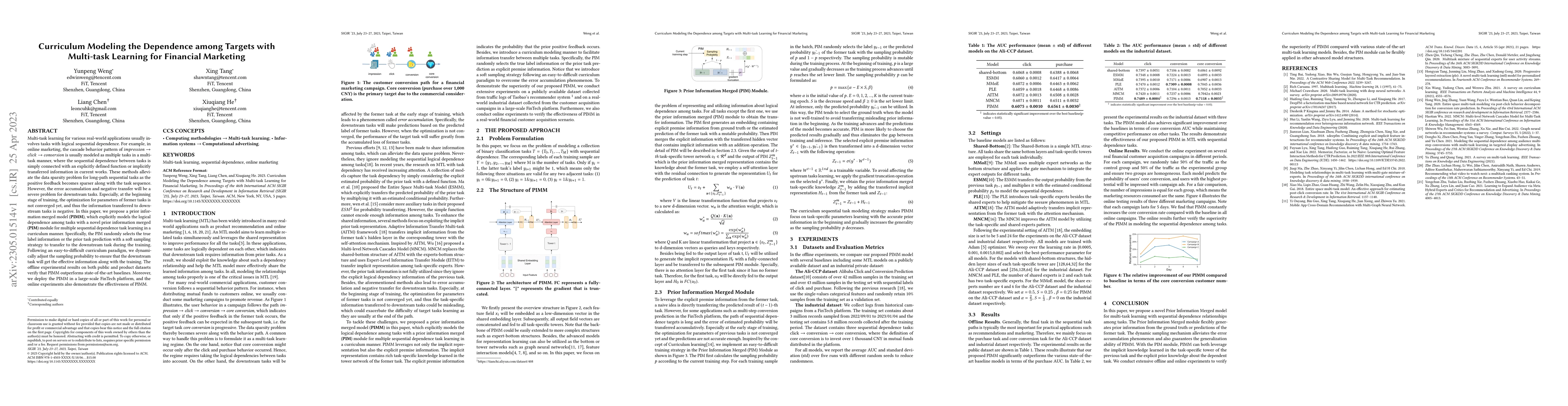 Thumbnail for Curriculum Modeling the Dependence among Targets with Multi-task
  Learning for Financial Marketing