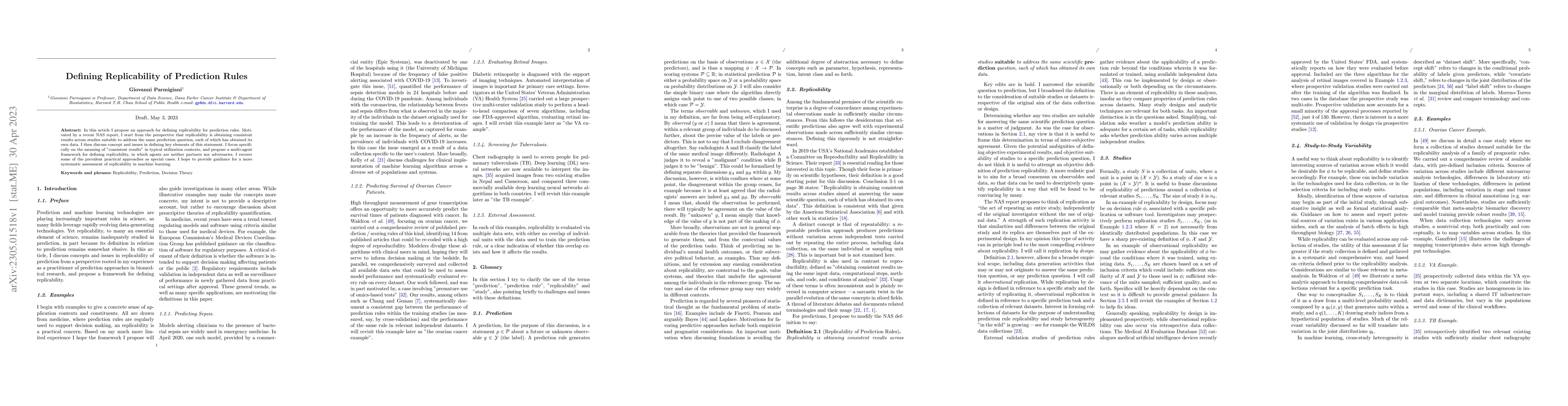 Thumbnail for Defining Replicability of Prediction Rules