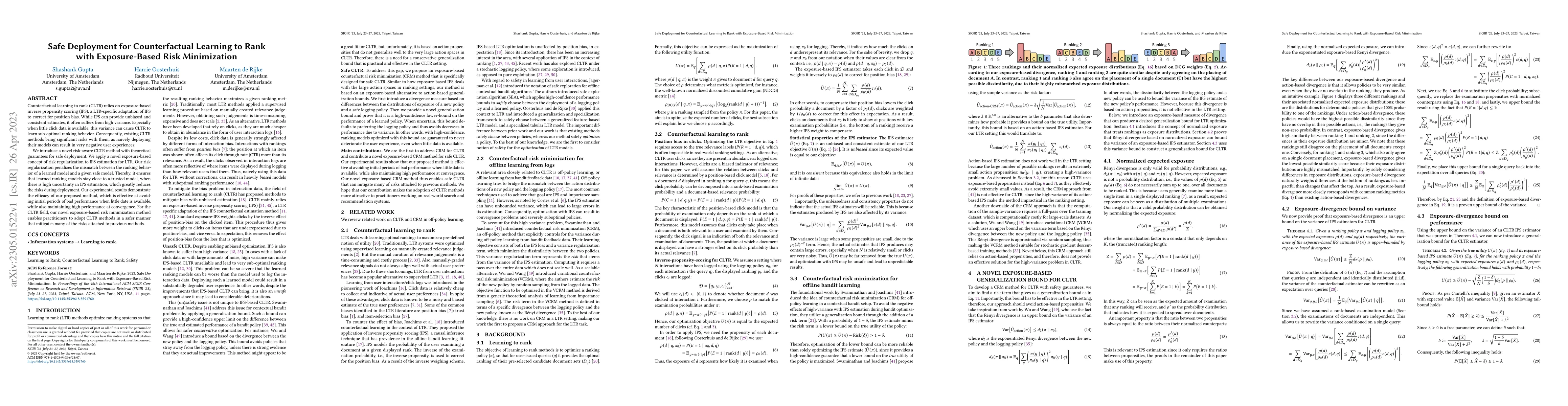 Thumbnail for Safe Deployment for Counterfactual Learning to Rank with Exposure-Based
  Risk Minimization