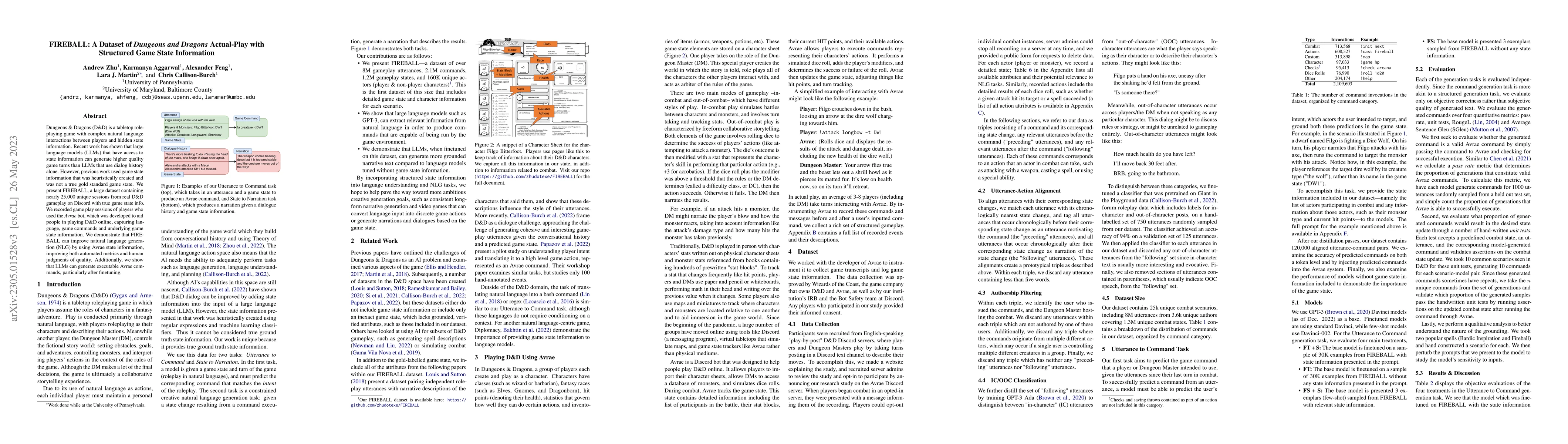 Thumbnail for FIREBALL: A Dataset of Dungeons and Dragons Actual-Play with Structured
  Game State Information