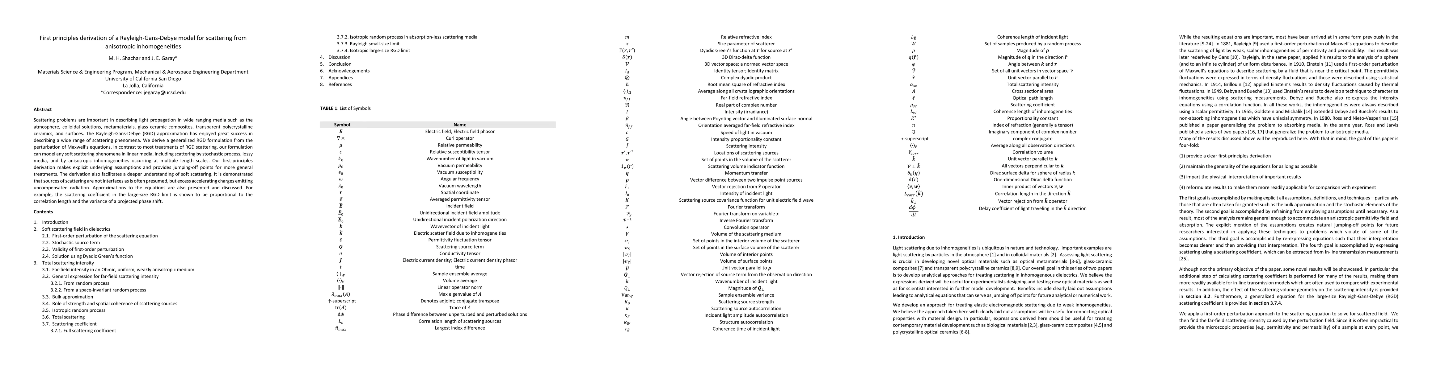 Thumbnail for First principles derivation of a Rayleigh Gans Debye model for
  scattering from anisotropic inhomogeneities