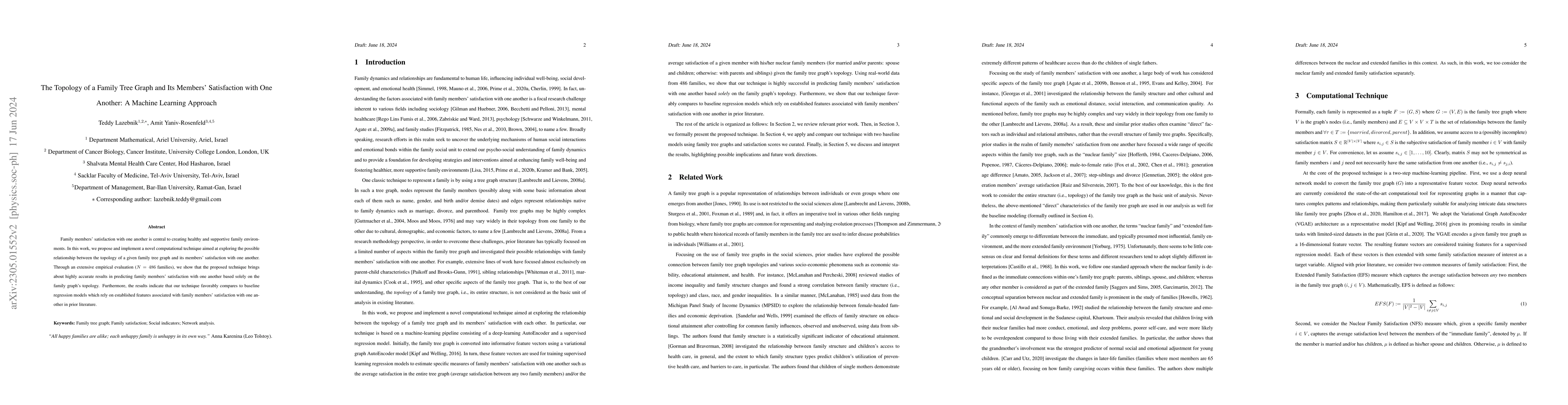 Thumbnail for The Topology of a Family Tree Graph and Its Members' Satisfaction with
  One Another: A Machine Learning Approach