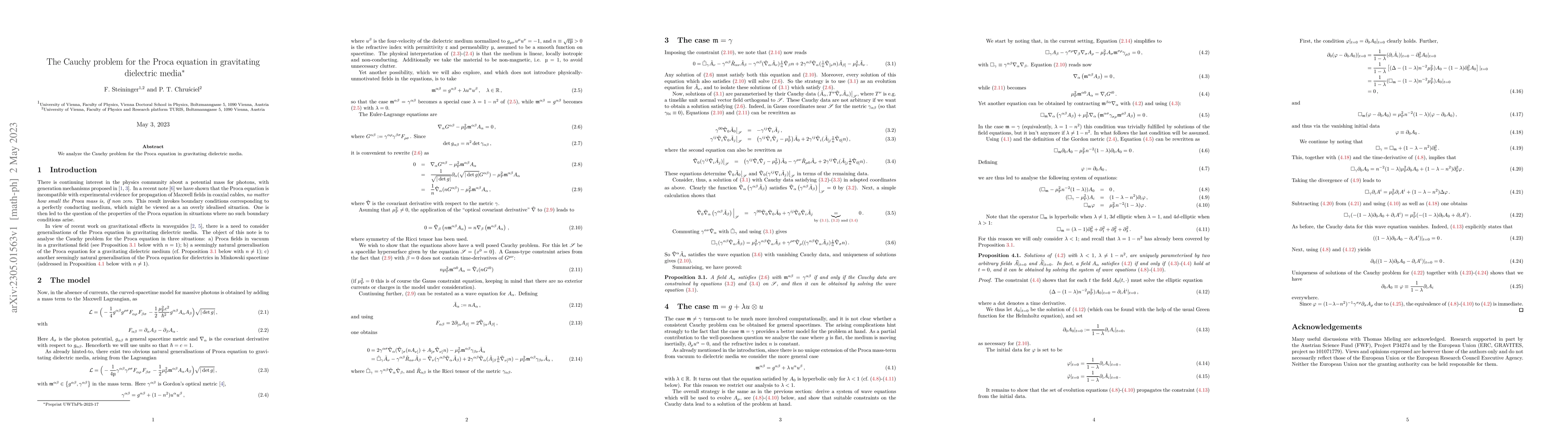 Thumbnail for The Cauchy problem for the Proca equation in gravitating dielectric
  media