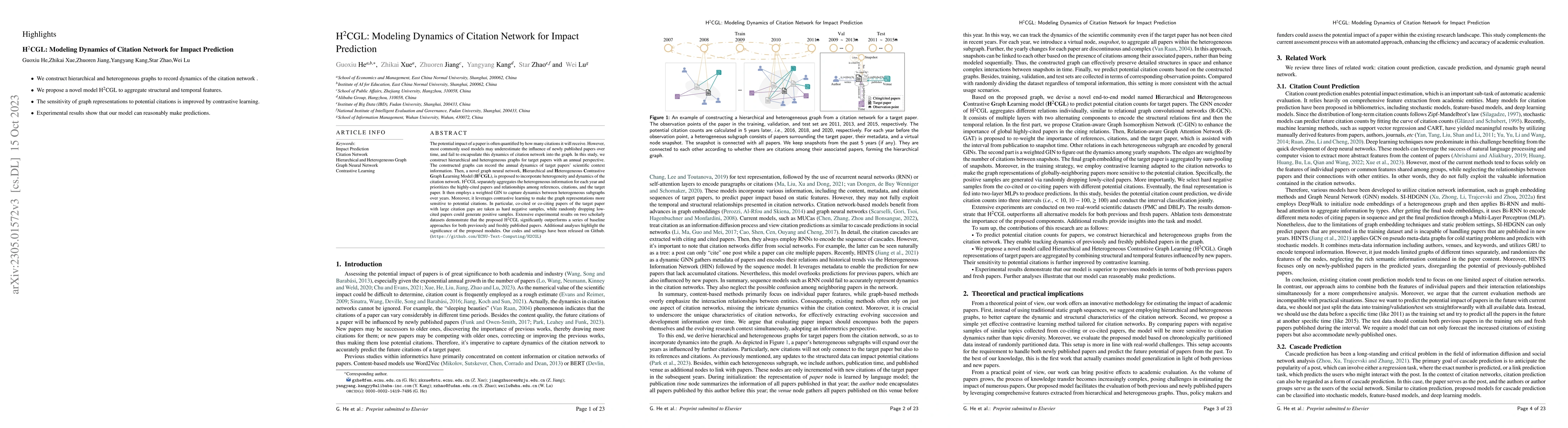 Thumbnail for H2CGL: Modeling Dynamics of Citation Network for Impact Prediction