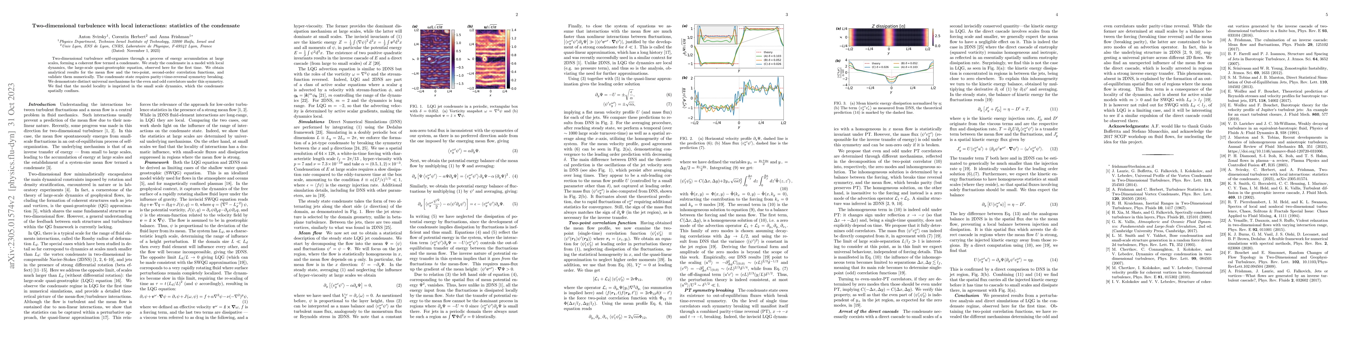 Thumbnail for Two-dimensional turbulence with local interactions: statistics of the
  condensate