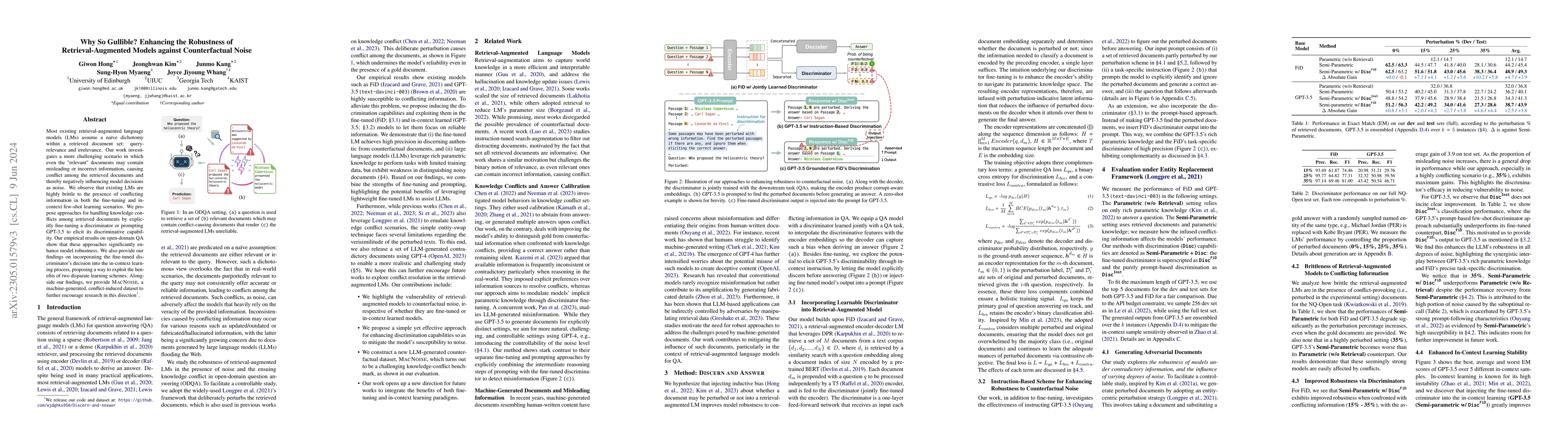 Thumbnail for Why So Gullible? Enhancing the Robustness of Retrieval-Augmented Models
  against Counterfactual Noise
