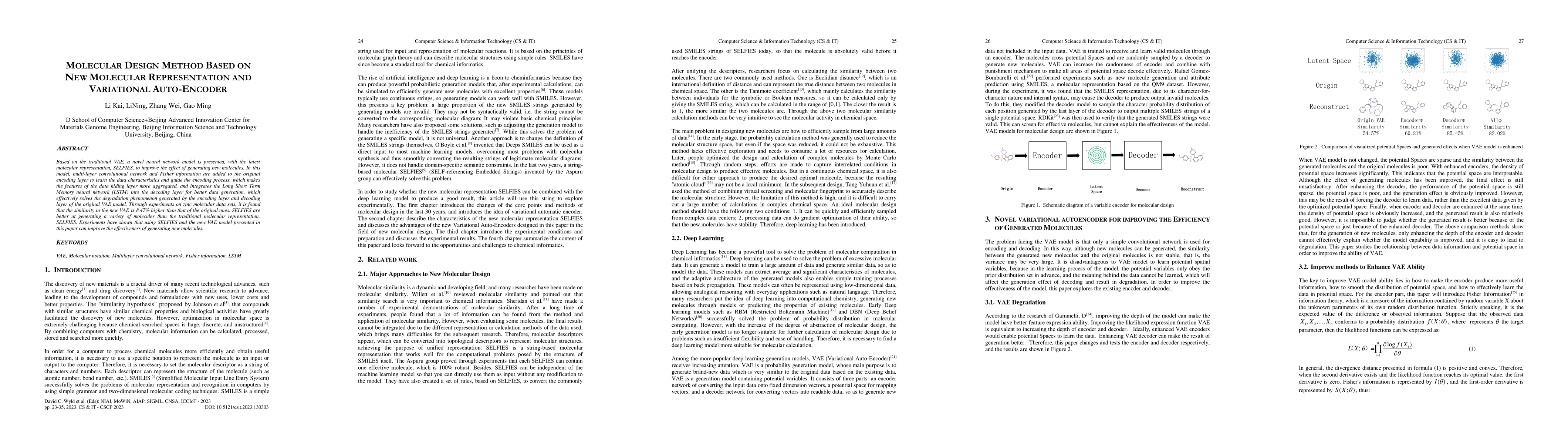 Thumbnail for Molecular design method based on novel molecular representation and
  variational auto-encoder