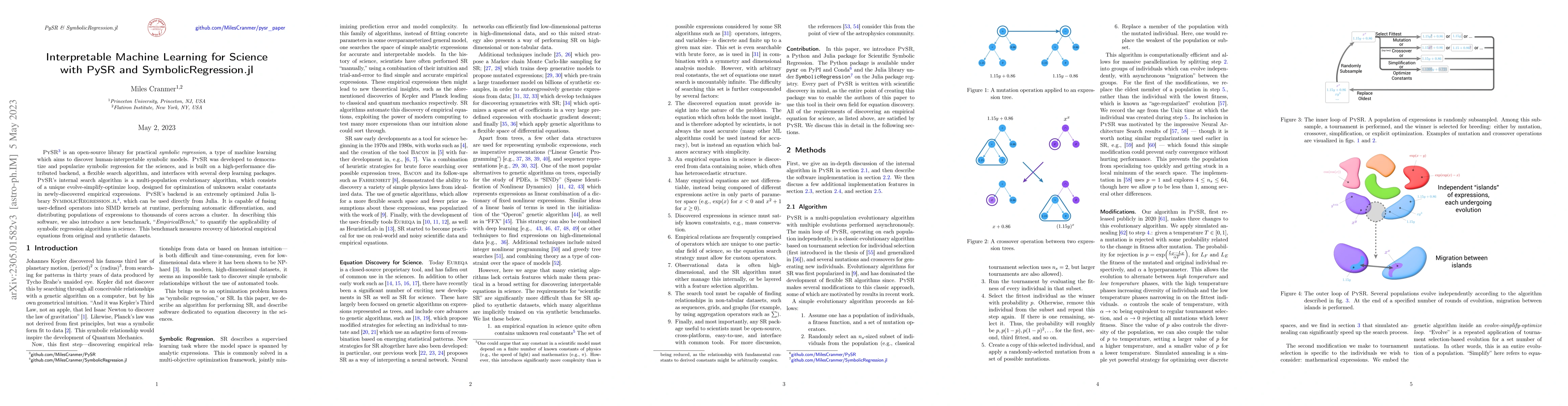 Thumbnail for Interpretable Machine Learning for Science with PySR and
  SymbolicRegression.jl