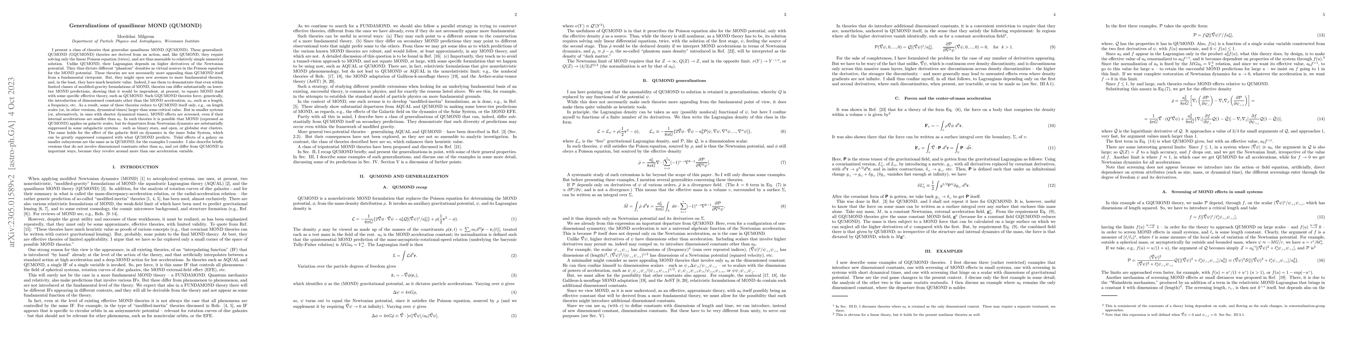 Thumbnail for Generalizations of Quasilinear MOND (QUMOND)