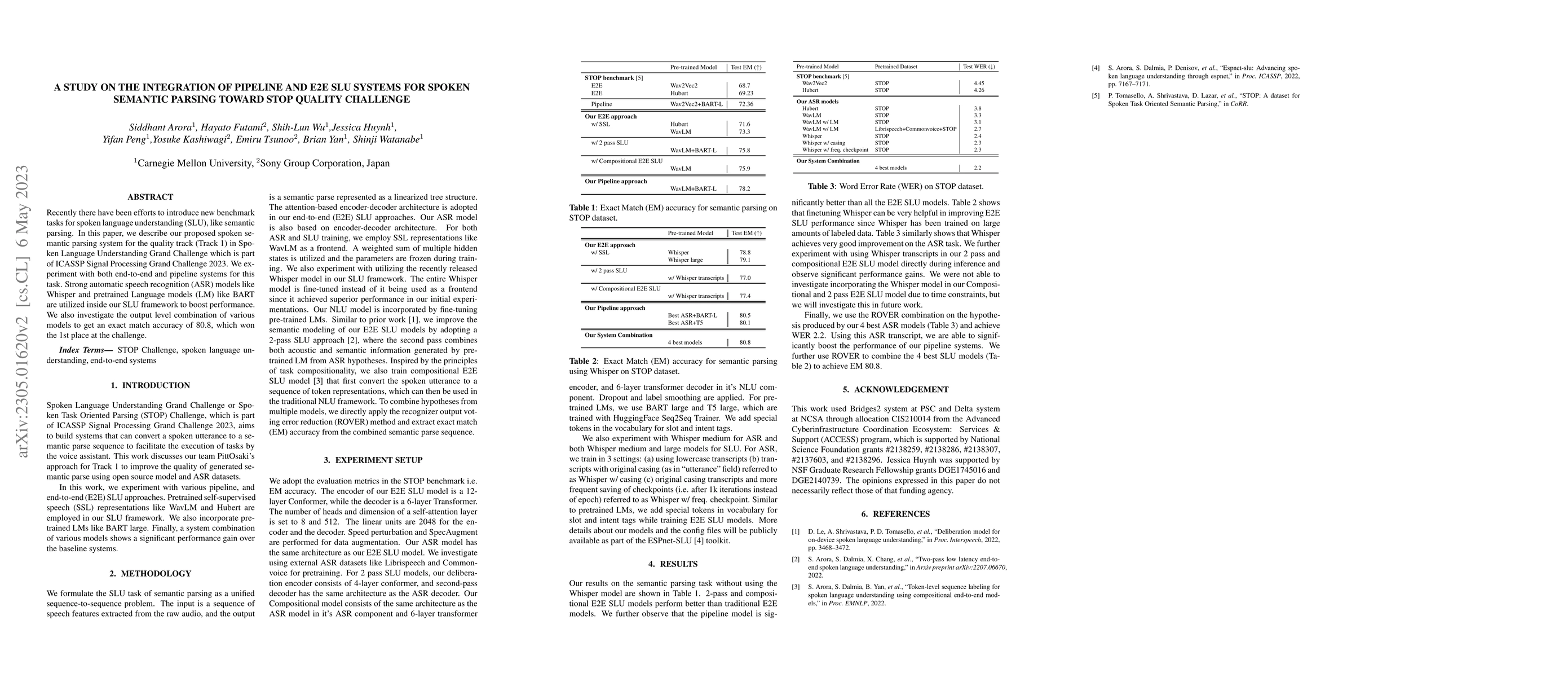 Thumbnail for A Study on the Integration of Pipeline and E2E SLU systems for Spoken
  Semantic Parsing toward STOP Quality Challenge