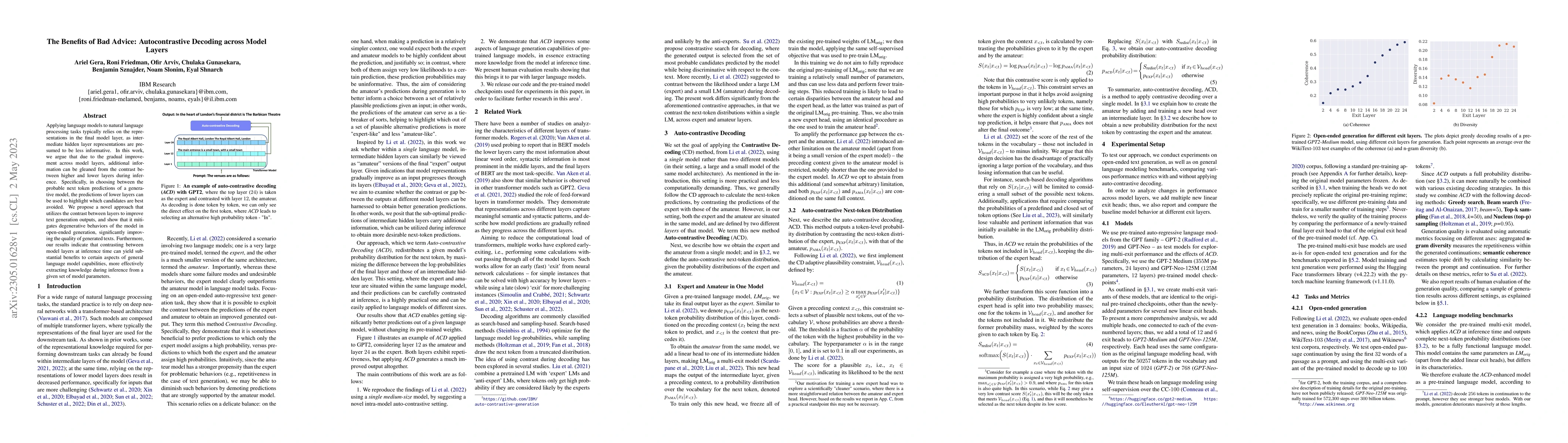 Thumbnail for The Benefits of Bad Advice: Autocontrastive Decoding across Model Layers