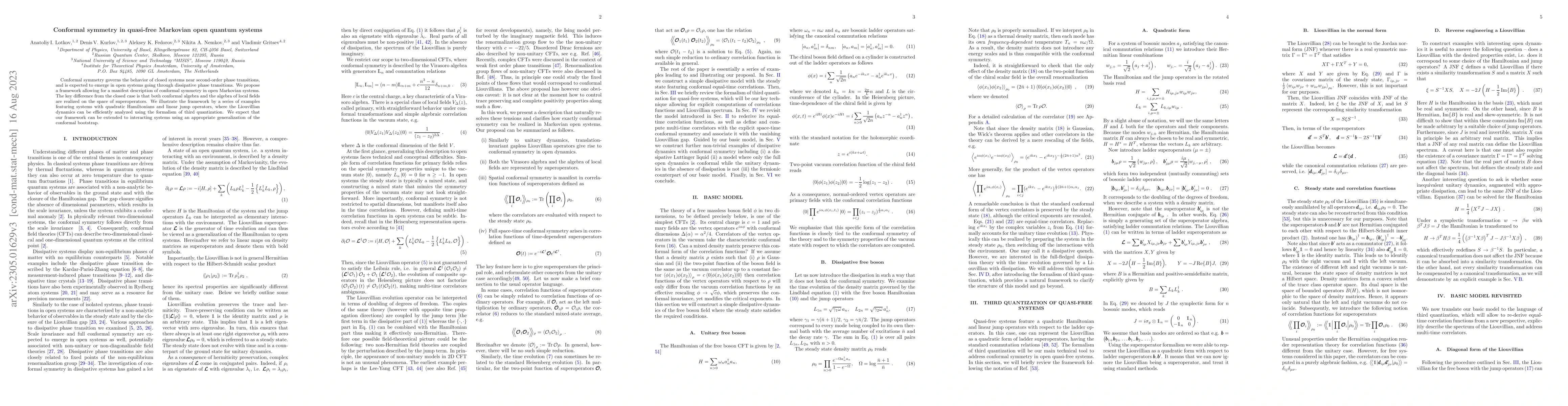 Thumbnail for Conformal symmetry in quasi-free Markovian open quantum systems