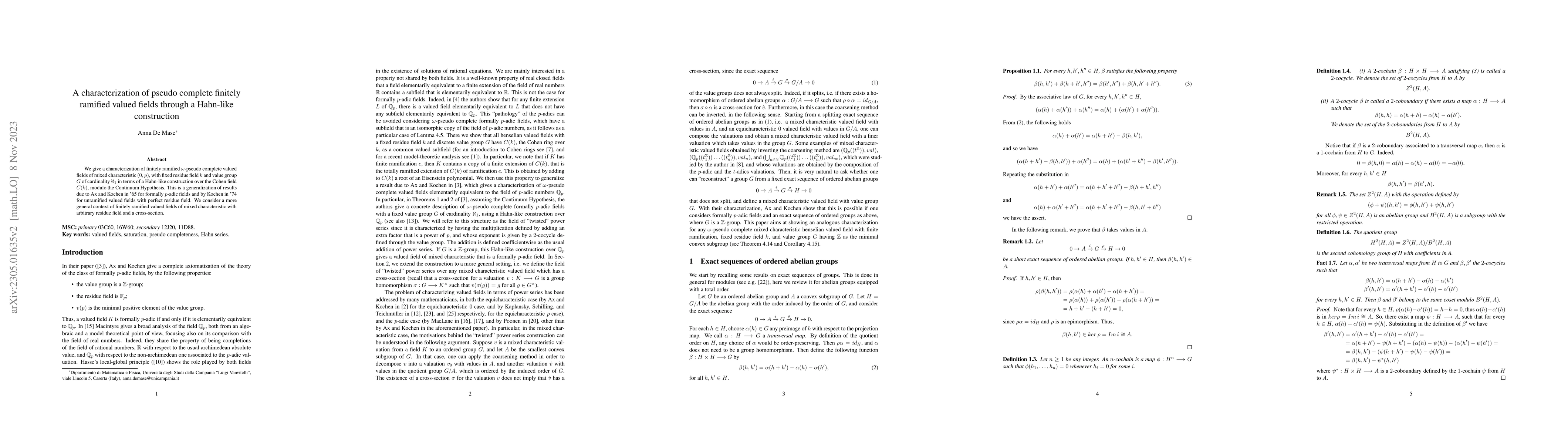 Thumbnail for A characterization of pseudo complete finitely ramified valued fields
  through a Hahn-like construction