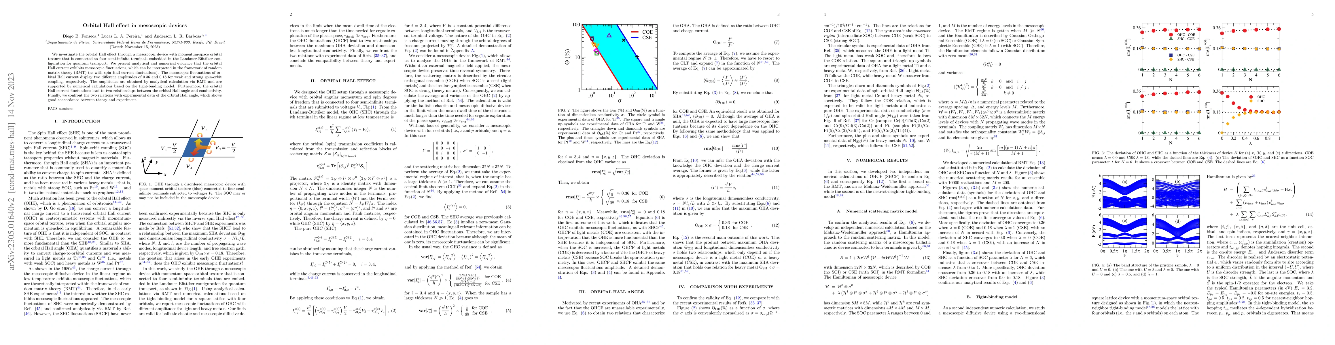 Thumbnail for Orbital Hall effect in mesoscopic devices