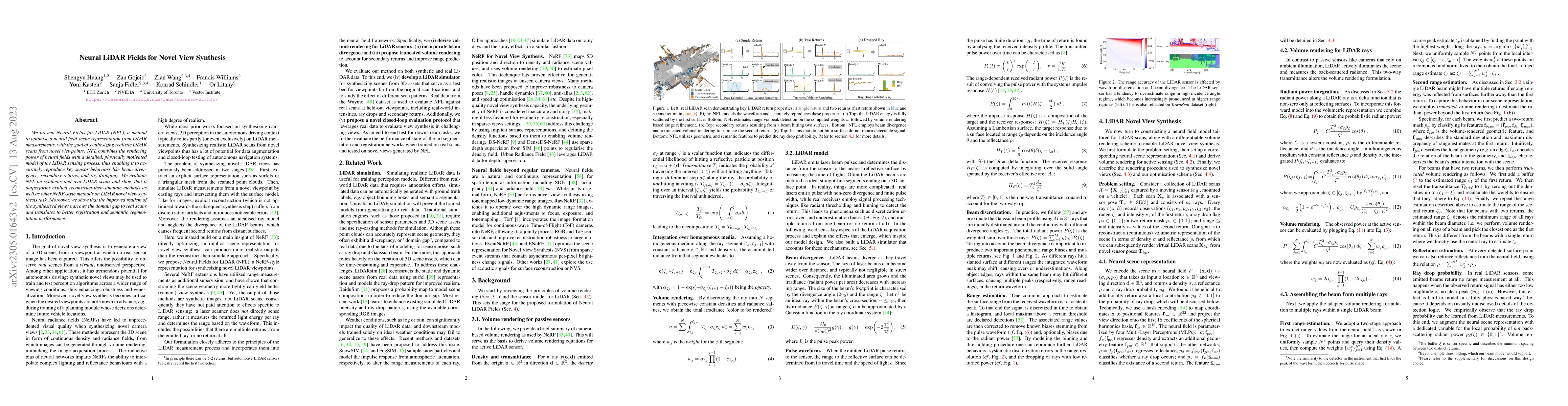 Thumbnail for Neural LiDAR Fields for Novel View Synthesis