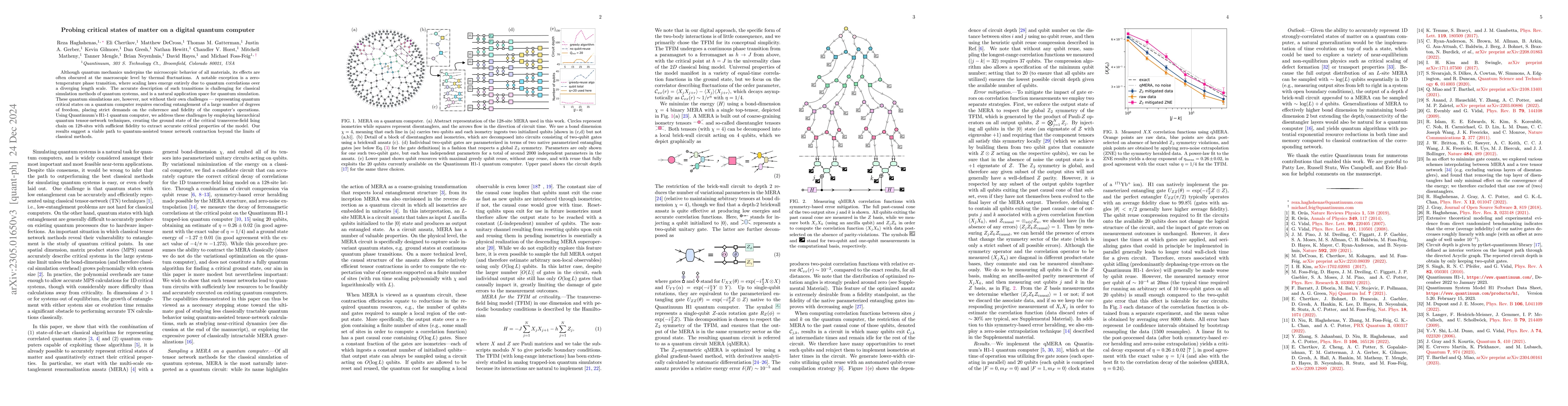 Thumbnail for Probing critical states of matter on a digital quantum computer