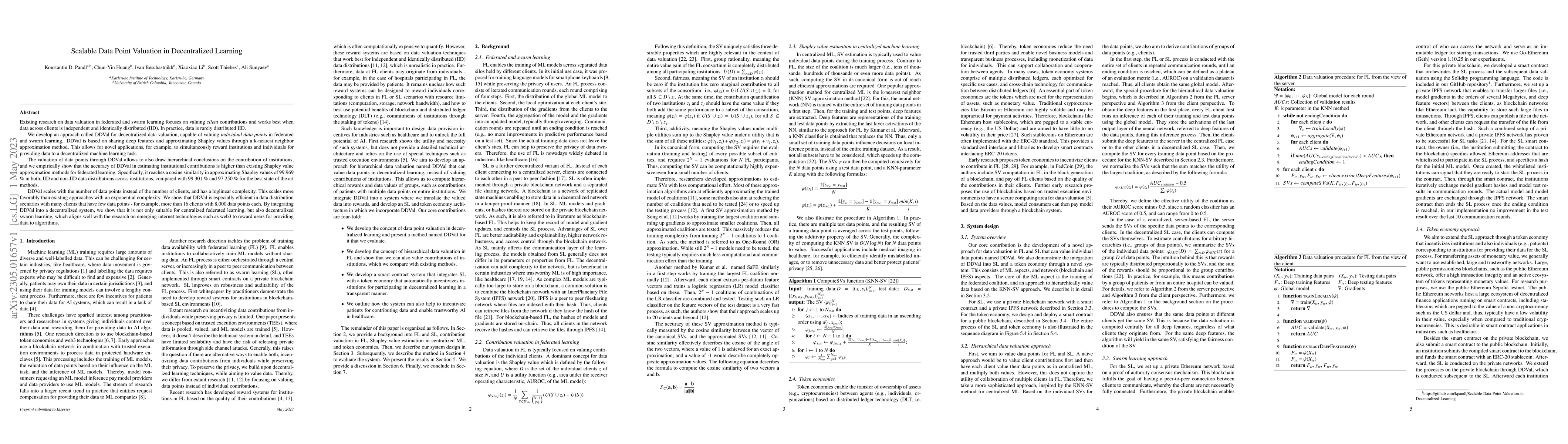 Thumbnail for Scalable Data Point Valuation in Decentralized Learning
