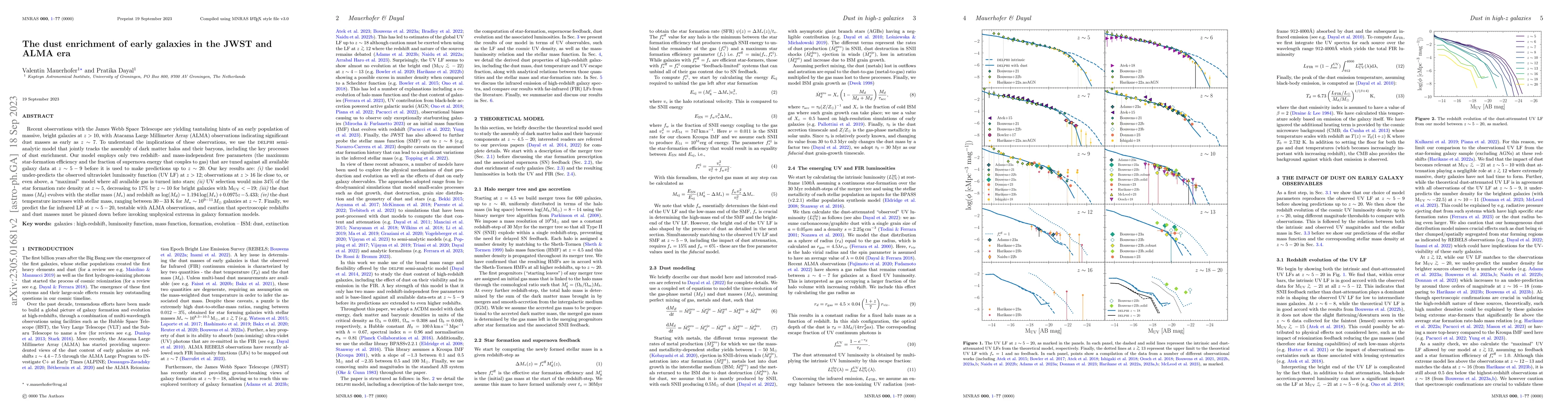 Thumbnail for The dust enrichment of early galaxies in the JWST and ALMA era