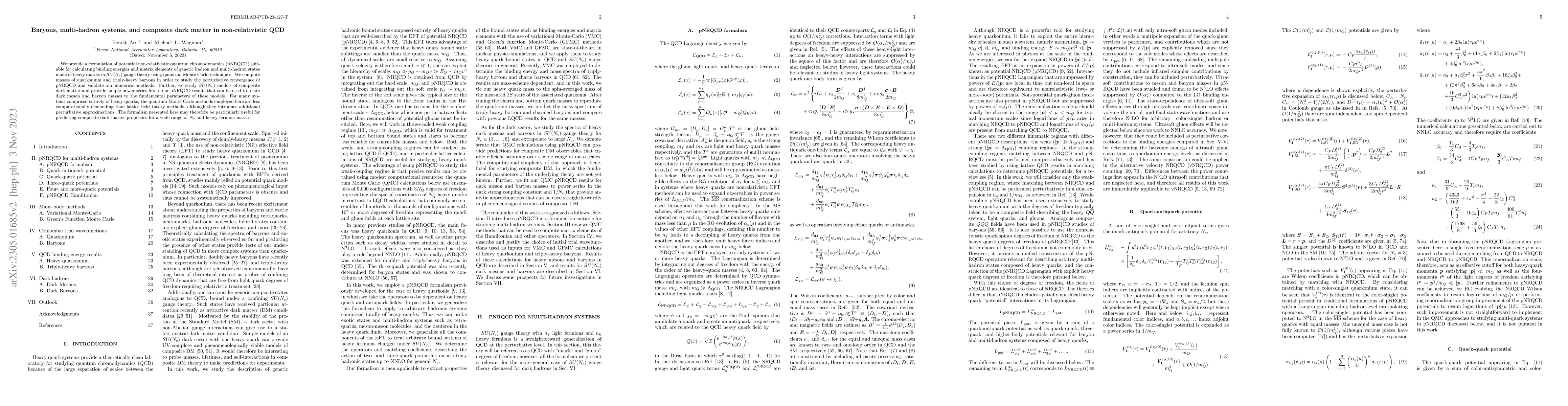 Thumbnail for Baryons, multi-hadron systems, and composite dark matter in
  non-relativistic QCD