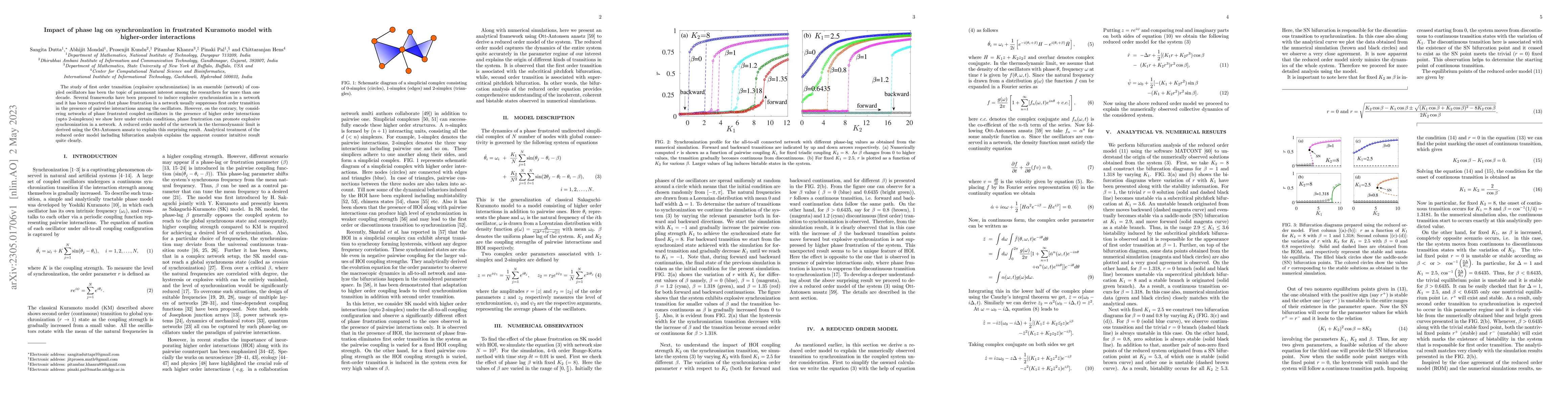 Thumbnail for Impact of phase lag on synchronization in frustrated Kuramoto model with
  higher-order interactions