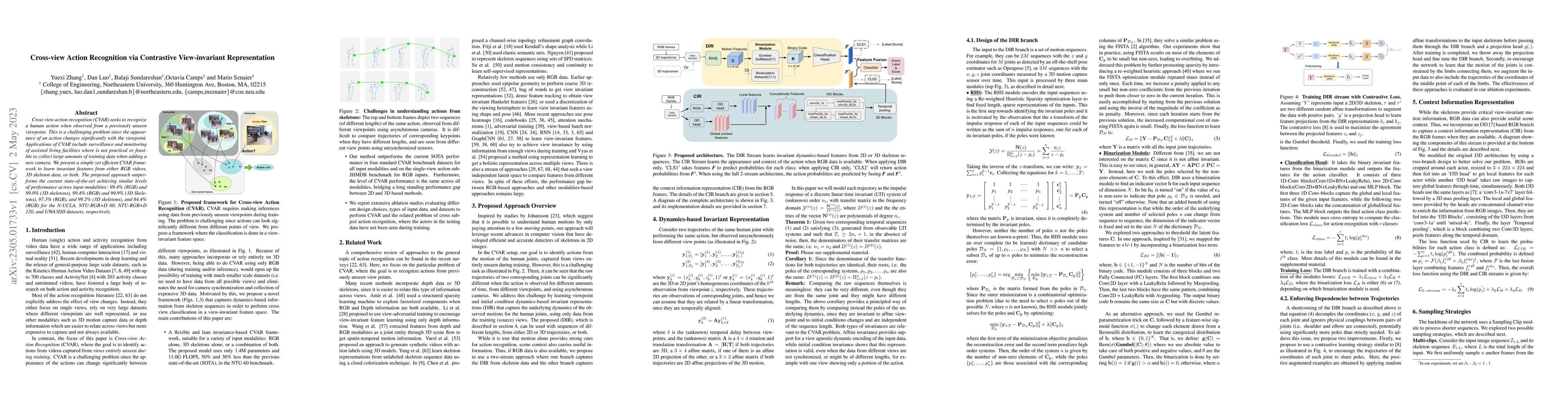Thumbnail for Cross-view Action Recognition via Contrastive View-invariant
  Representation