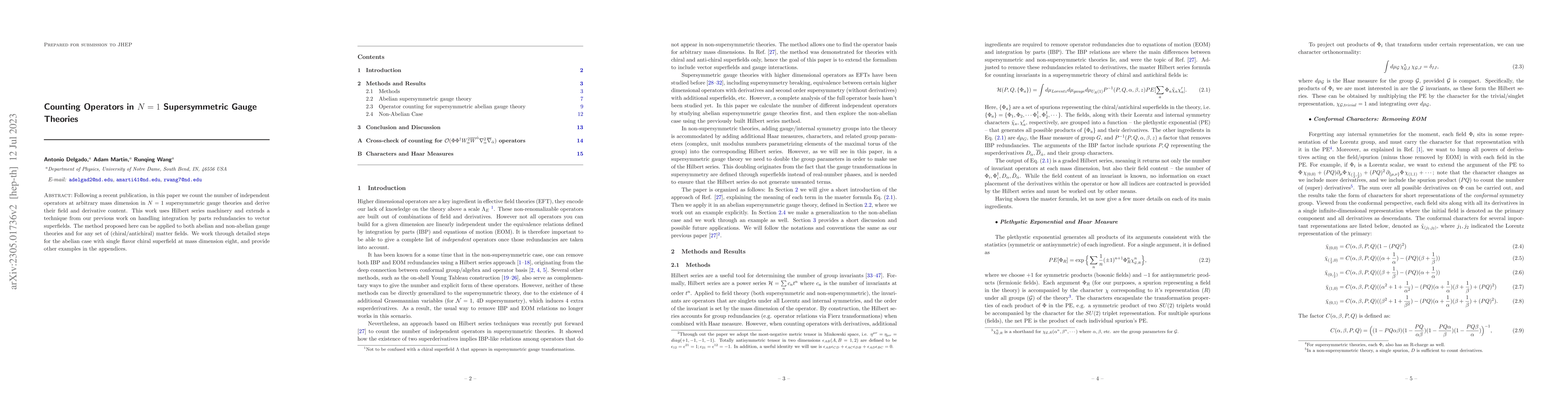 Thumbnail for Counting Operators in $N=1$ Supersymmetric Gauge Theories