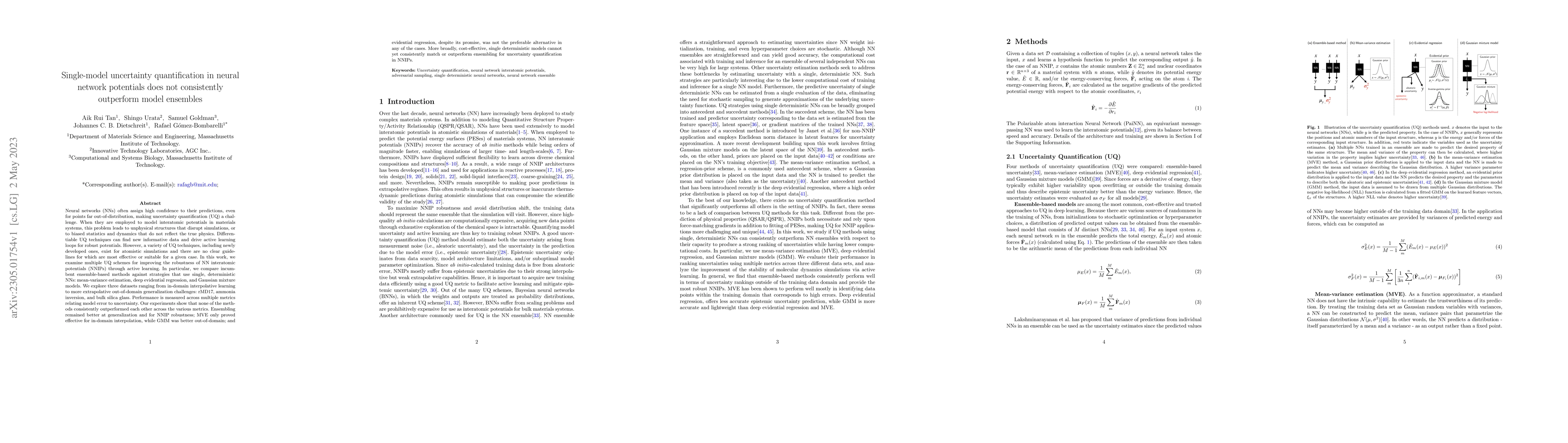 Thumbnail for Single-model uncertainty quantification in neural network potentials
  does not consistently outperform model ensembles
