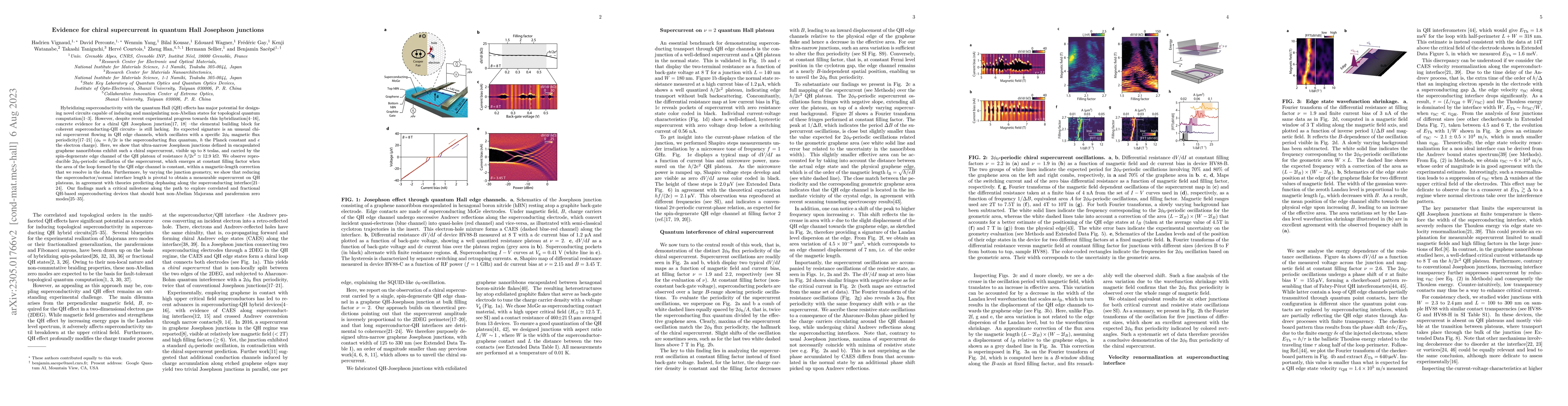Thumbnail for Evidence for chiral supercurrent in quantum Hall Josephson junctions