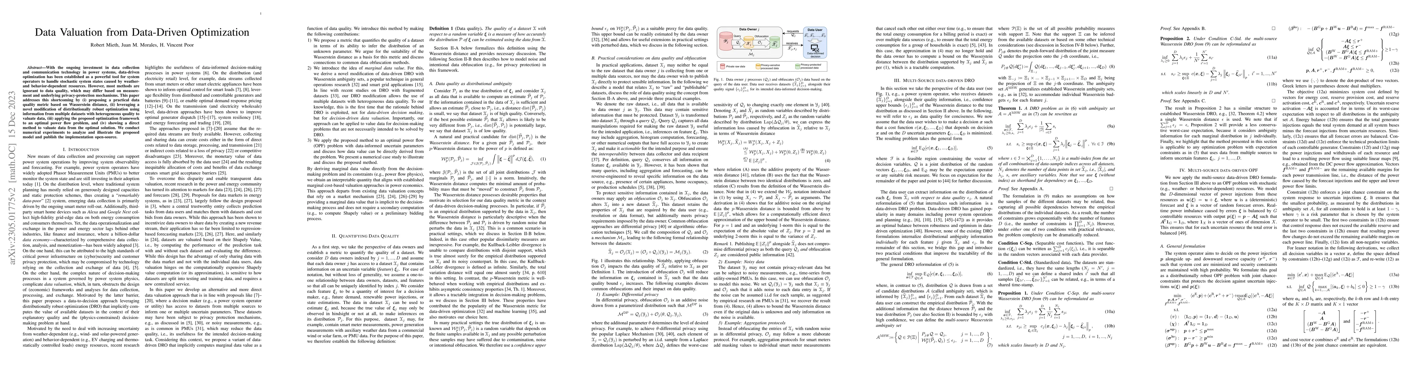Thumbnail for Data Valuation from Data-Driven Optimization