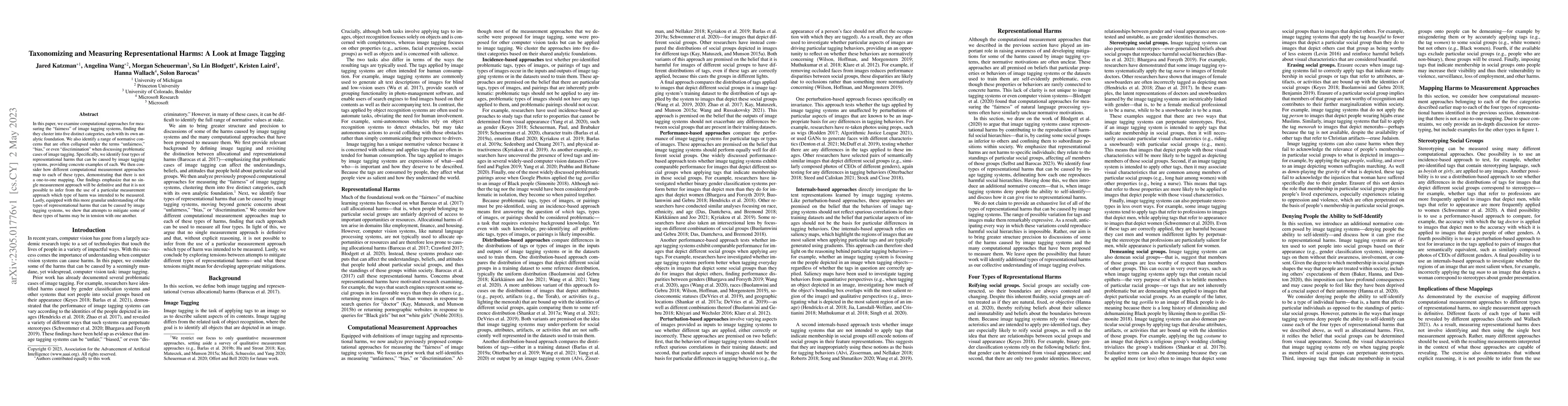 Thumbnail for Taxonomizing and Measuring Representational Harms: A Look at Image
  Tagging
