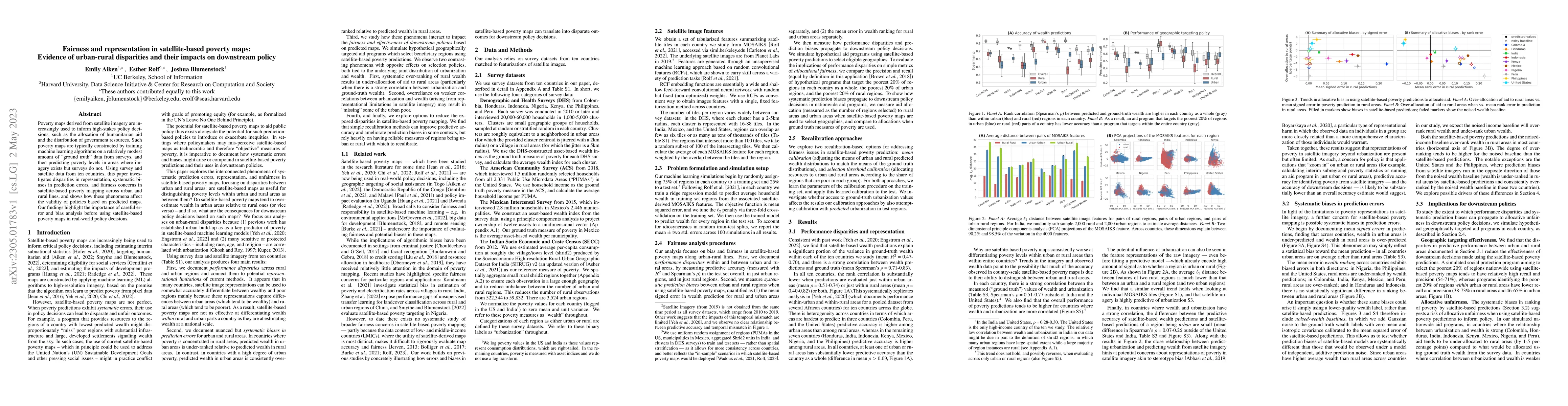 Thumbnail for Fairness and representation in satellite-based poverty maps: Evidence of
  urban-rural disparities and their impacts on downstream policy