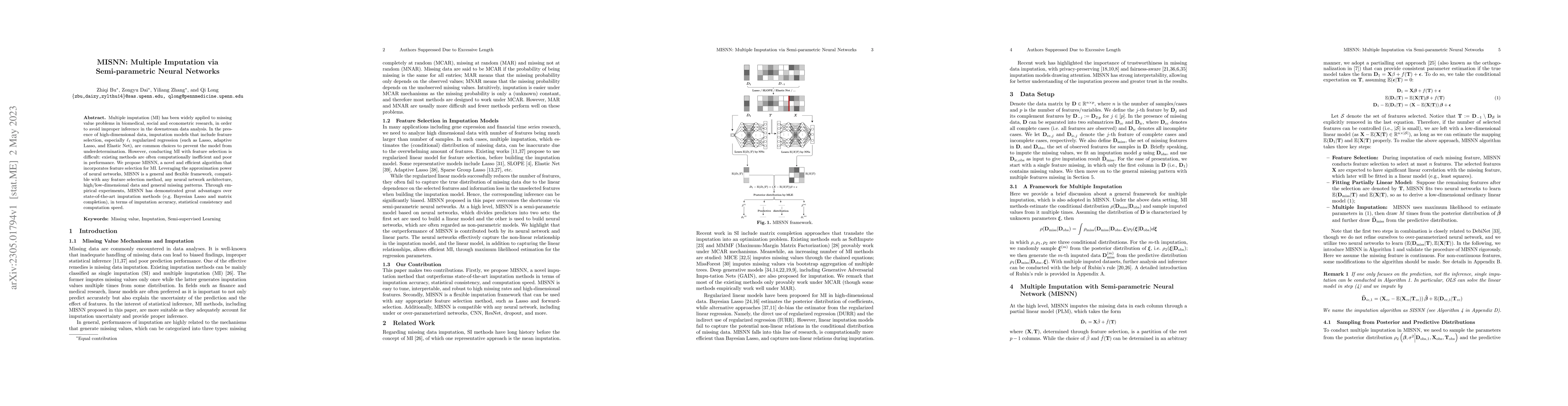 Thumbnail for MISNN: Multiple Imputation via Semi-parametric Neural Networks