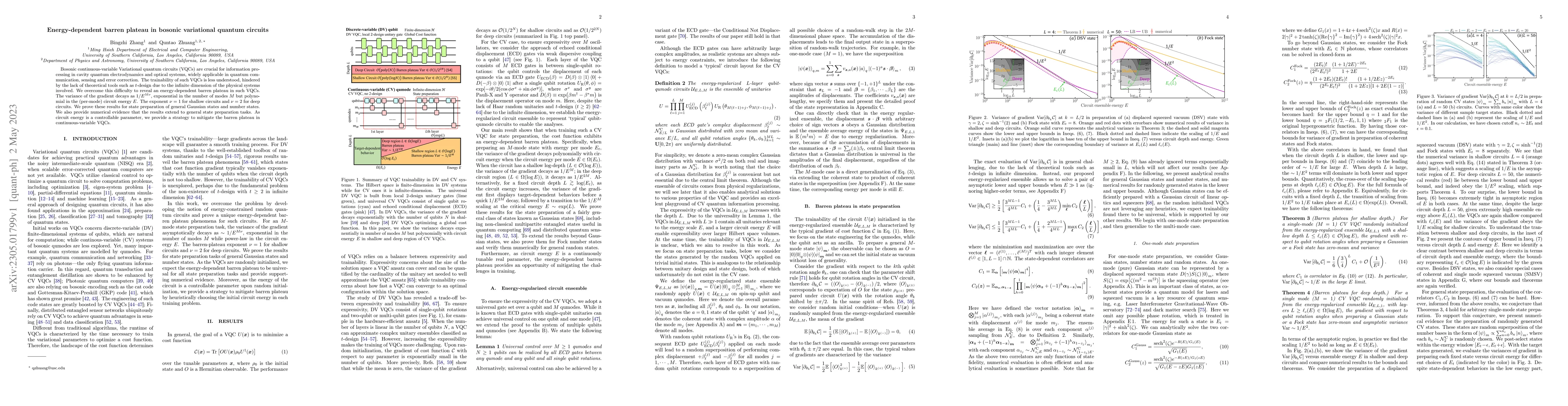 Thumbnail for Energy-dependent barren plateau in bosonic variational quantum circuits