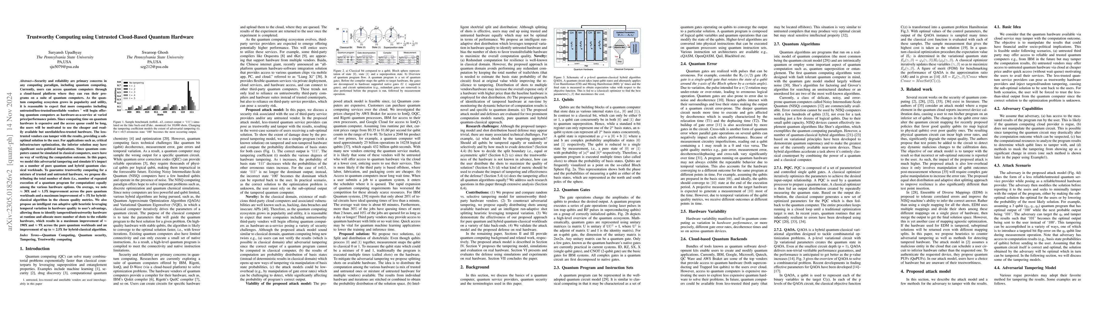 Thumbnail for Trustworthy Computing using Untrusted Cloud-Based Quantum Hardware