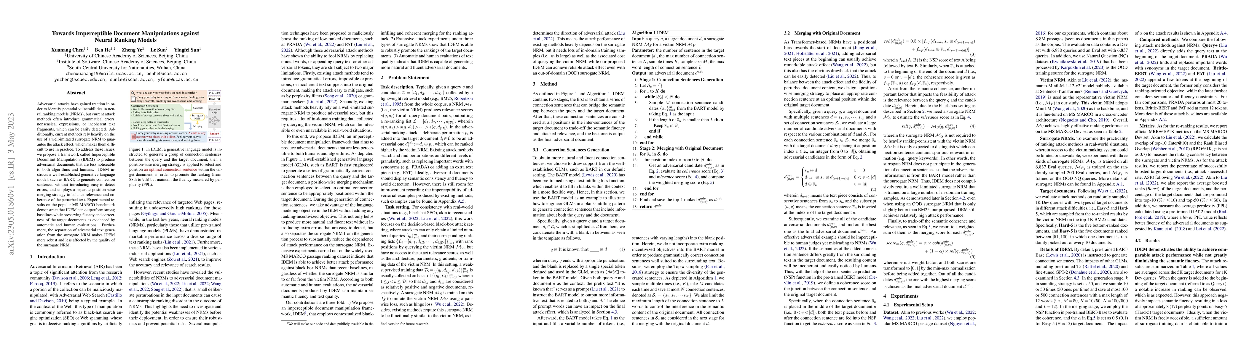 Thumbnail for Towards Imperceptible Document Manipulations against Neural Ranking
  Models