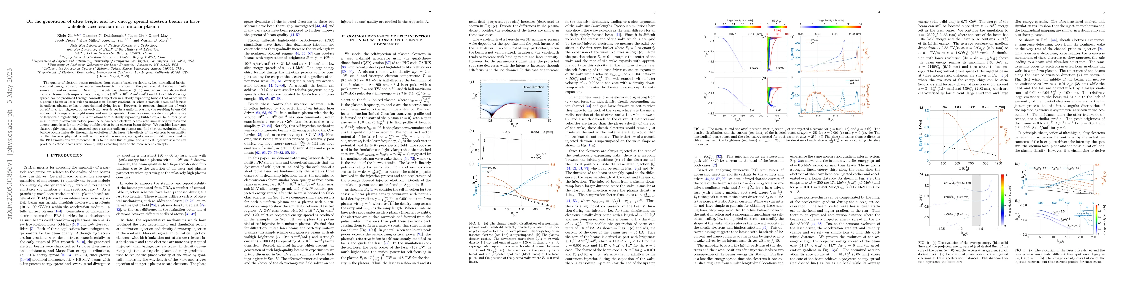 Thumbnail for On the generation of ultra-bright and low energy spread electron beams
  in laser wakefield acceleration in a uniform plasma