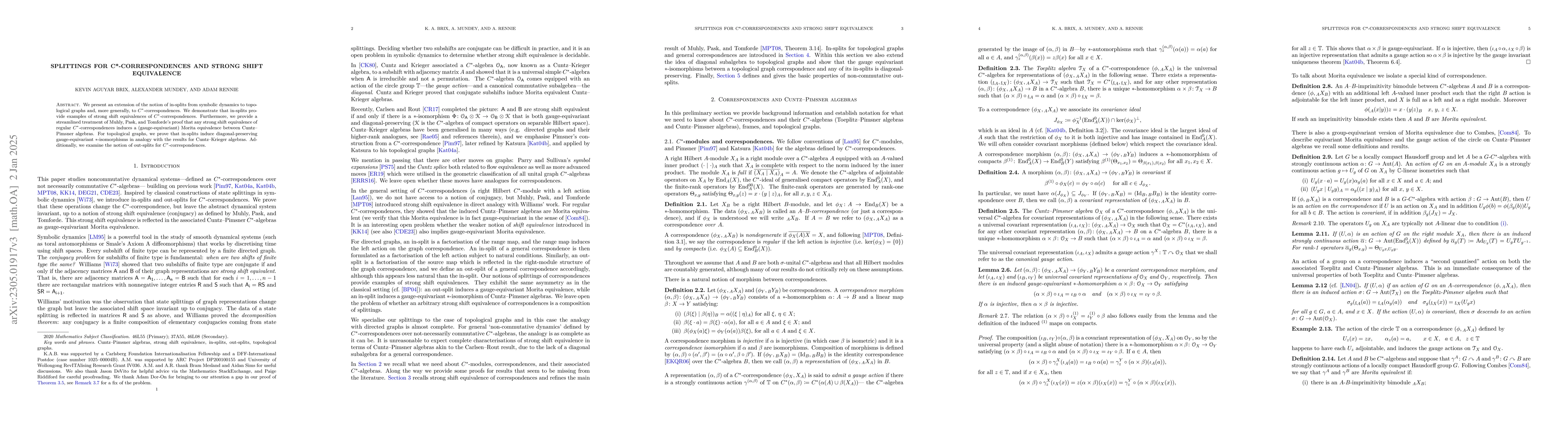 Thumbnail for Splittings for C*-correspondences and strong shift equivalence