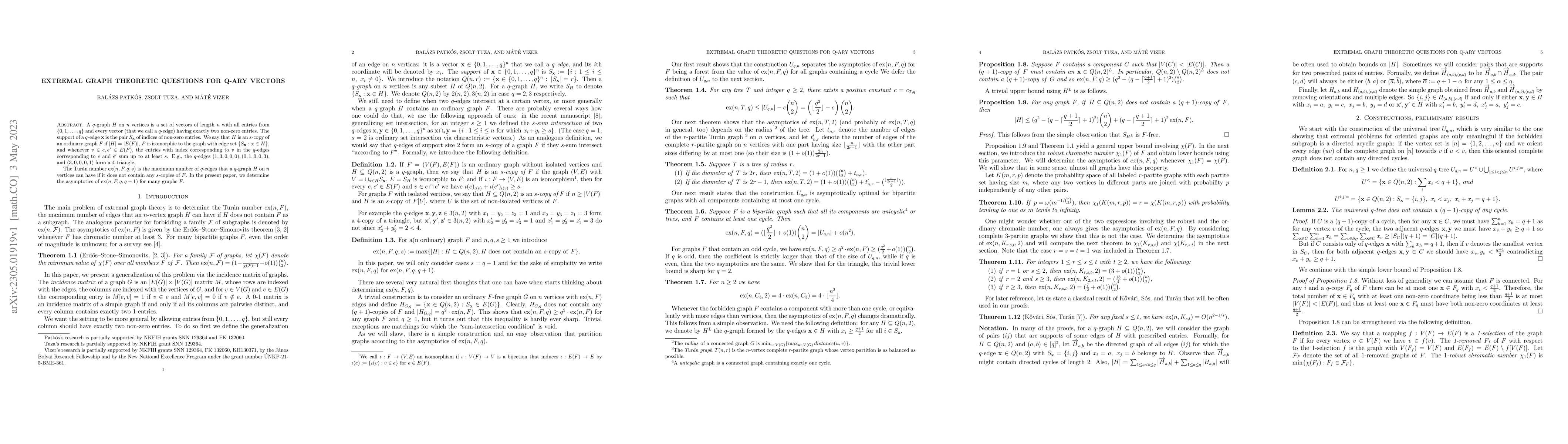 Thumbnail for Extremal graph theoretic questions for q-ary vectors