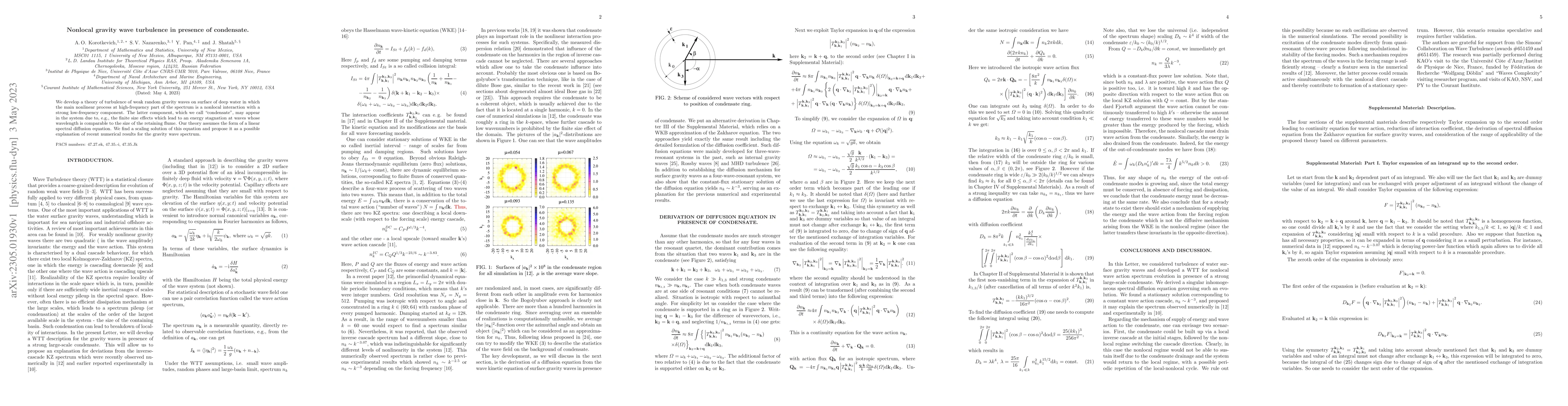 Thumbnail for Nonlocal gravity wave turbulence in presence of condensate