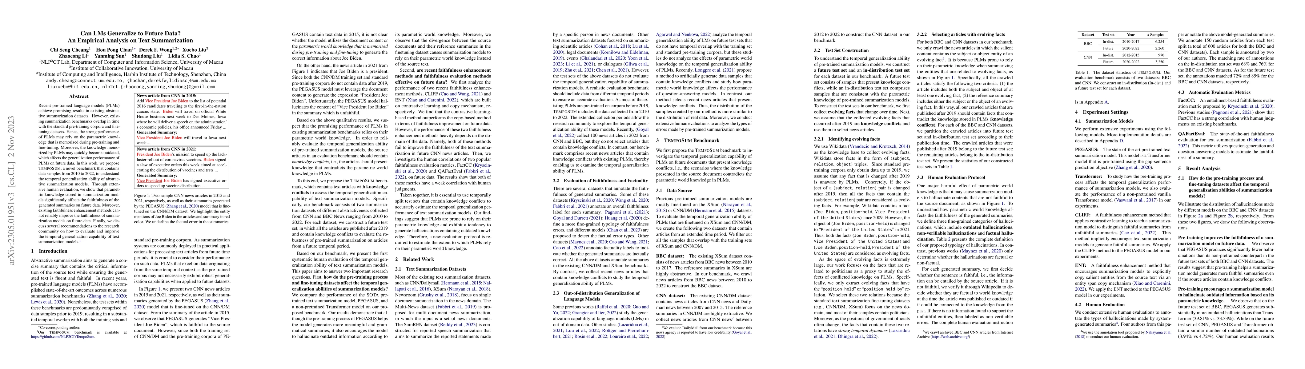 Thumbnail for Can LMs Generalize to Future Data? An Empirical Analysis on Text
  Summarization