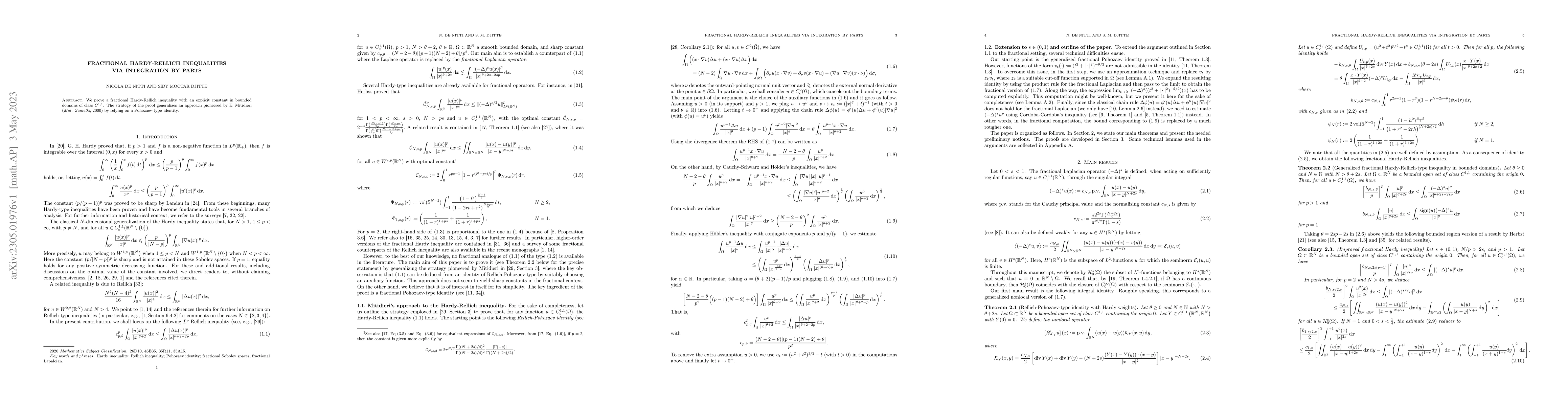 Thumbnail for Fractional Hardy-Rellich inequalities via integration by parts