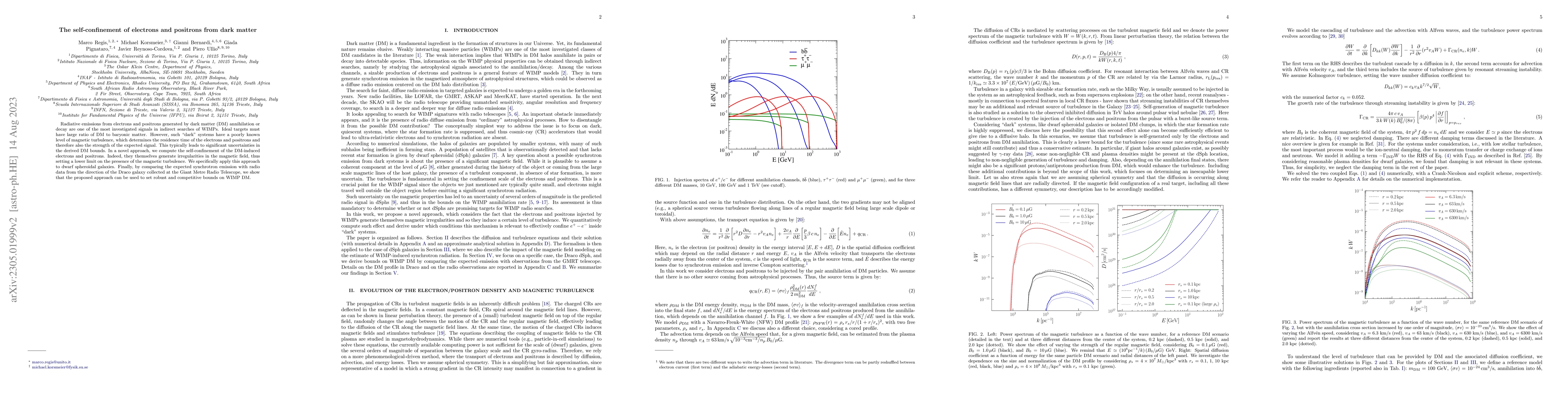 Thumbnail for The self-confinement of electrons and positrons from dark matter