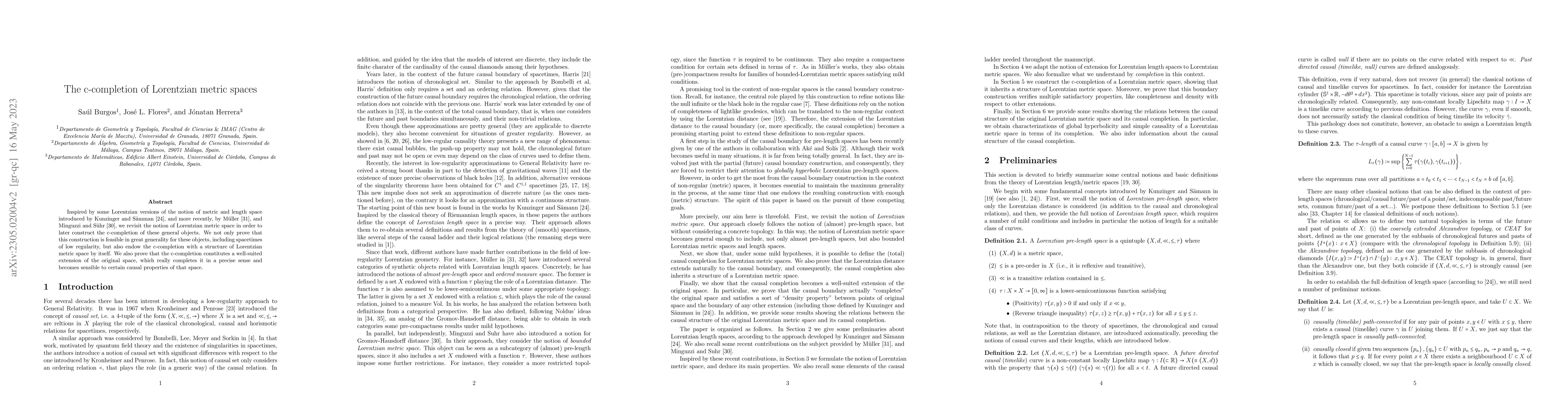 Thumbnail for The c-completion of Lorentzian metric spaces