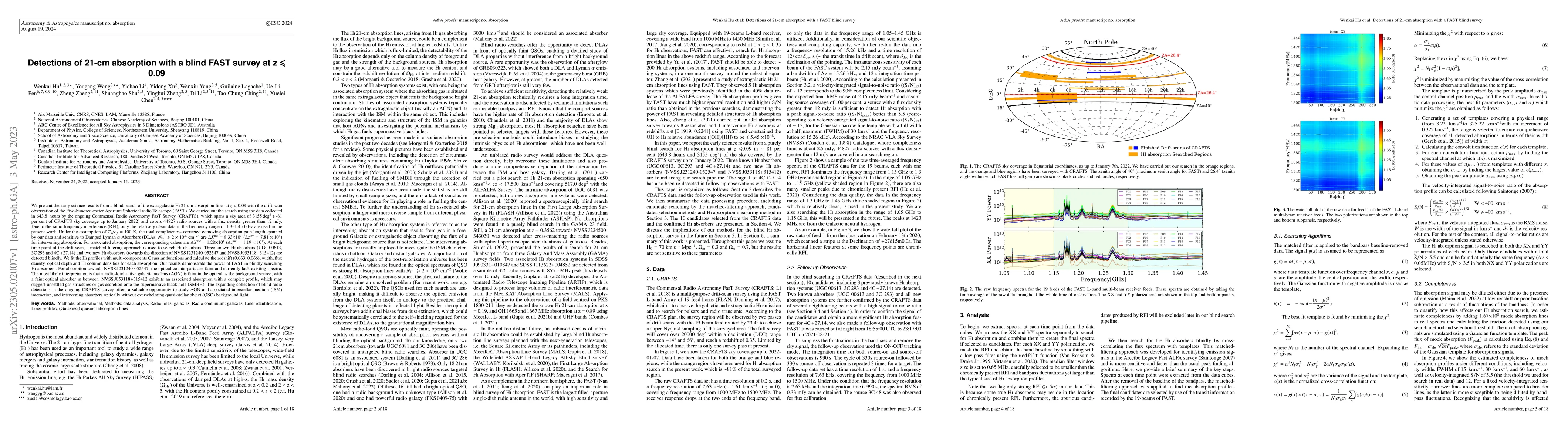 Thumbnail for Detections of 21-cm absorption with a blind FAST survey at z $\leqslant$
  0.09