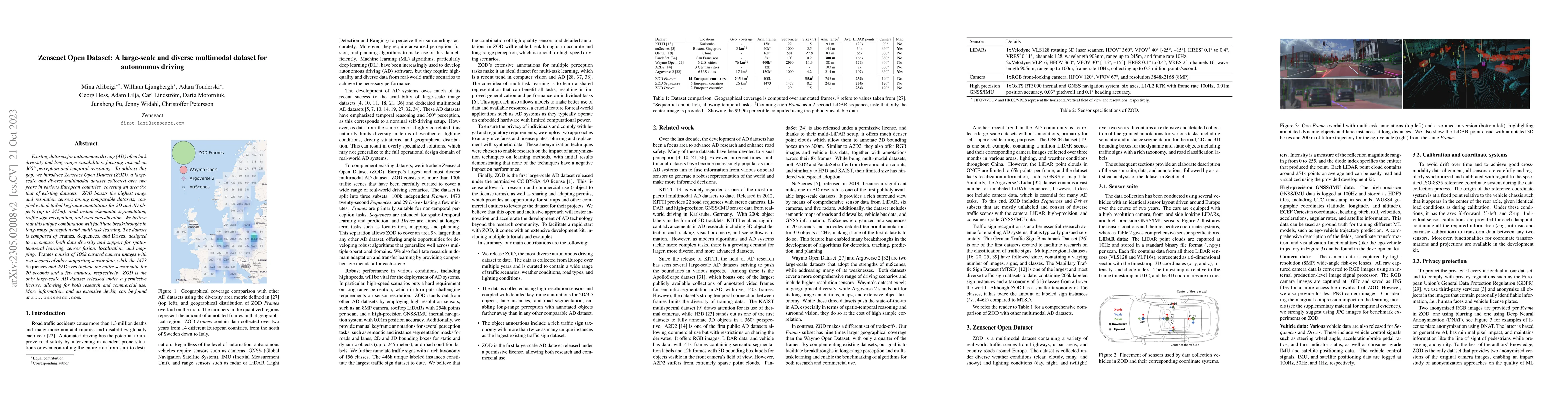 Thumbnail for Zenseact Open Dataset: A large-scale and diverse multimodal dataset for
  autonomous driving