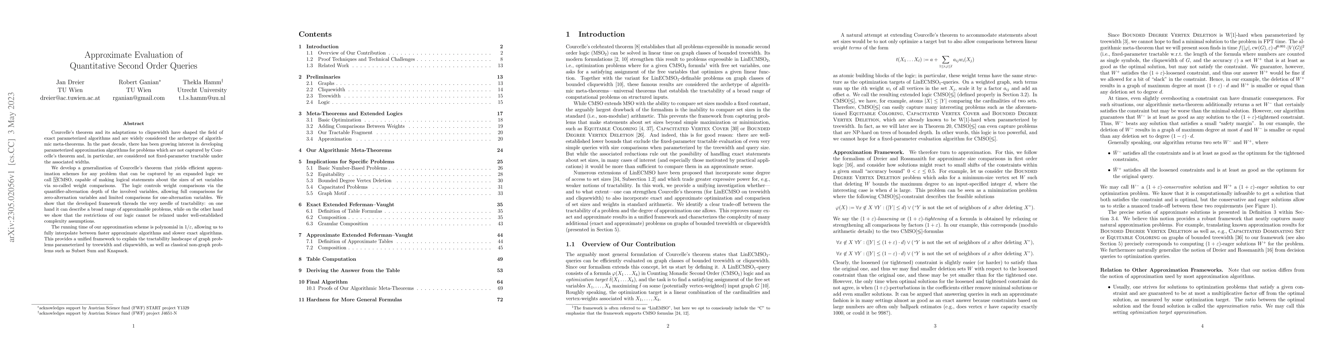 Thumbnail for Approximate Evaluation of Quantitative Second Order Queries