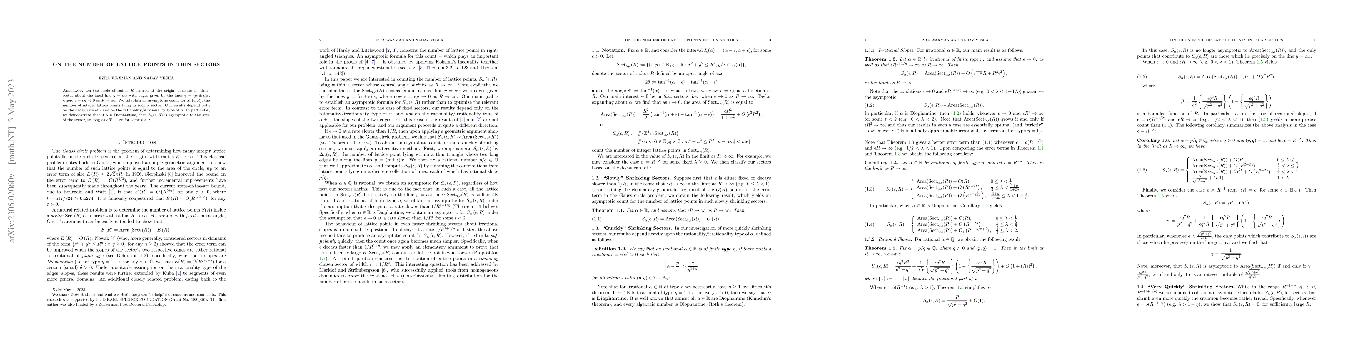 Thumbnail for On the number of lattice points in thin sectors
